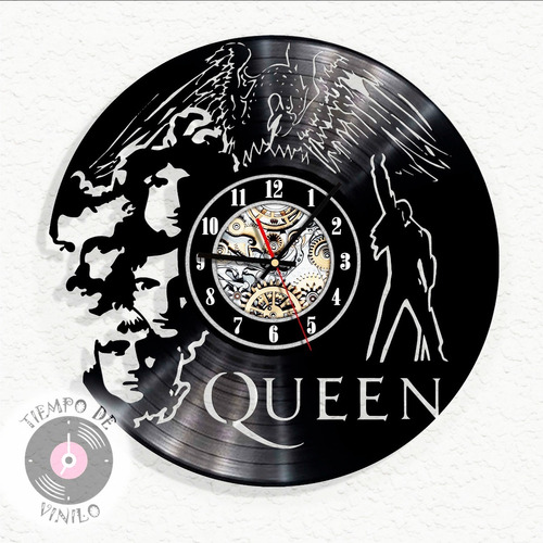 Reloj De Pared Elaborado En Disco Lp Queen Ref.01