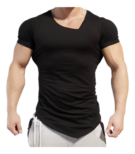 Playera De Moda Para Hombre, Gimnasio, Cuello En V, Manga C