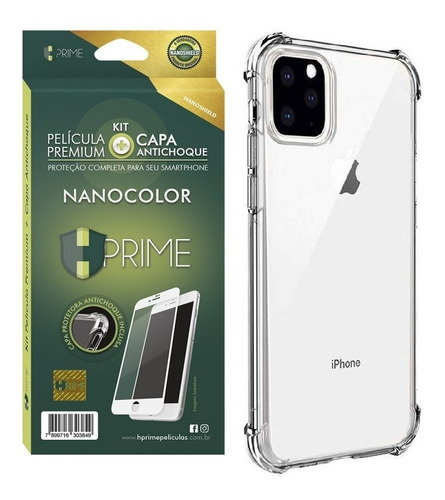 Imagem 1 de 3 de Kit Película Hprime Nanocolor + Capinha iPhone 11 Pro 5.8