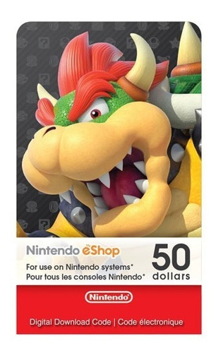 Tarjetas Nintendo Eshop De 50 Dolares (usa)