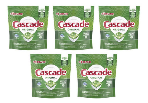 Cascade Original Action Detergente Lavavajillas 15 Tab X5 Un