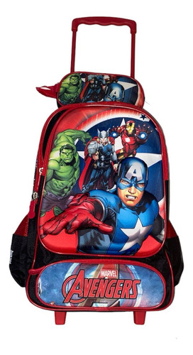 Mochila The Avengers Los Vengadores Carrito Primaria Ruedas