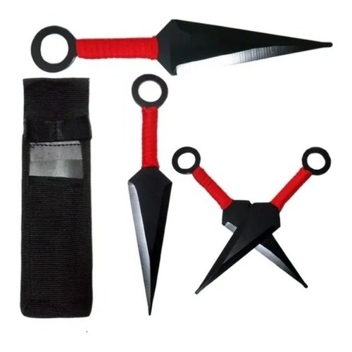 Kit 2un Kunai Ninja Aço 440 Adaga Shuriken Faca Arremesso