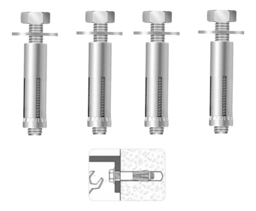Parafuso Chumbador Mecânico Parabolt 10mm 1/4x2 Pol Com 10un