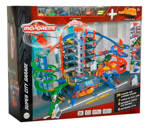 Majorette - Super City Garage + 6 Autos - 7 Niveles Color Colores