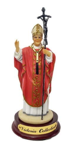 Figura Del Papa Juan Pablo Ii Segundo Con Baculo Cristo 