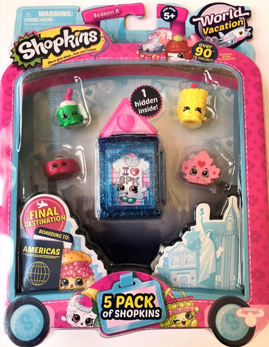 Lote 5 Sets Shopkins World Vacation Americas - Lote A (Usado)
