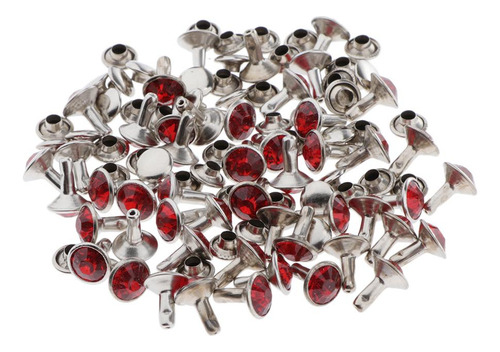 50pcs Botón A Remaches De Tuerca De Manualidades Rojo