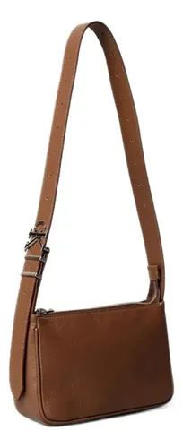 Shoulder Bag Calvin Klein Fivela Marrom Lisa Níquel