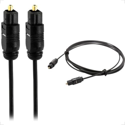 Kit Com 2 Cabo Fibra Óptico Digital Toslink Com 1,5 Metros