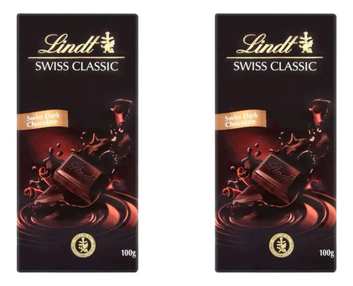 Chocolate Lindt Swiss Dark X100g X2 Unidades