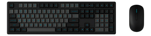 Kit Teclado Membrana E Mouse Akko Mx108 Preto E Ciano