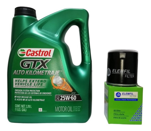 Aceite Castrol Gtx 25w60 Galón (3.78 L) + Filtro Aceite