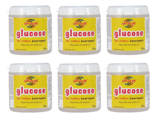 Kit C/6 Xarope De Glucose De Milho Arcolor 250gr
