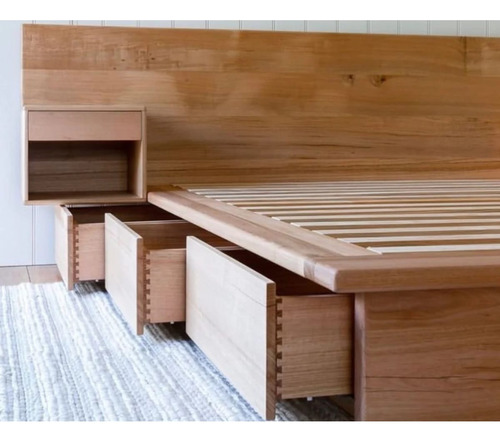 Cama Berna King Madera Eucaliptus Clear