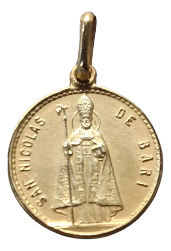 Dije Medalla Oro 10k San Nicolas De Bari #331 (medallas Nava