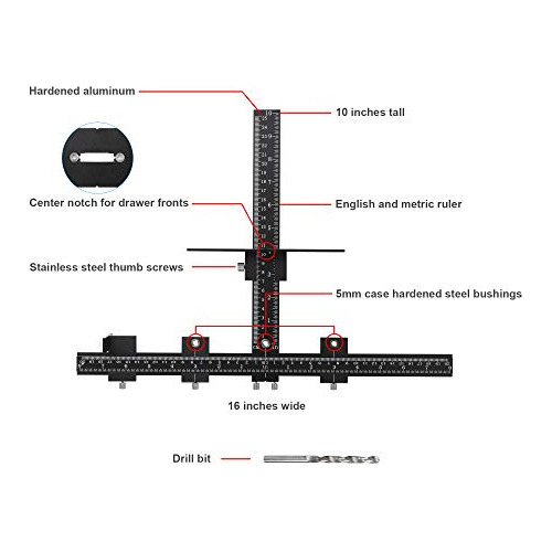 Cabinet Hardware Jig Aleacion Aluminio Guia Taladro Para