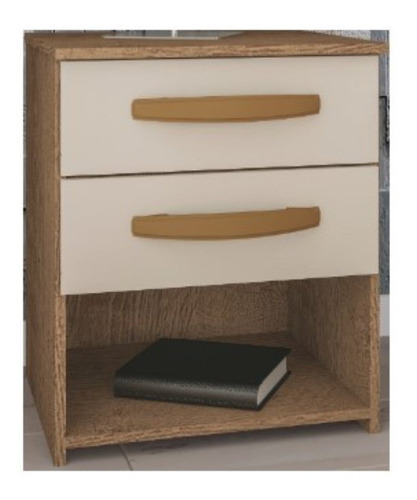 Mesa De Cabeceira 2 Gavetas 0238r Atualle Cor Canelato R?stico