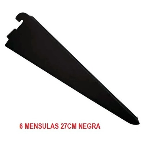 Mensulas Reforzada 27cm P/riel Doble Enganche Negro X6u E.a