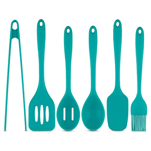 6 Piece Complete Silicone Utensil Set | Turner, Whisk, ...