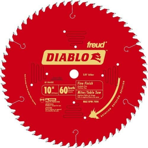 Diablo 10  60t Fino Acabado Para Picar Y Sierra De Mesa Bl