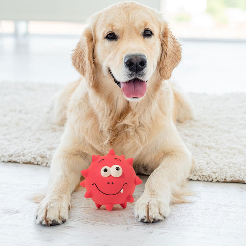 2 Bolas De Látex Para Masticar Para Perros, Juego Rosa Roja
