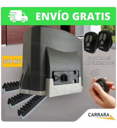 Imagen 2 de 8 de Kit Motor Portón Automático Corredizo Seg Cremallera Control