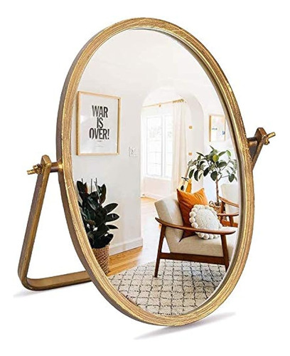 Geloo Vanity Desk Table Mirror Decor-oval Makeup Mirror 360 