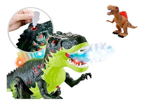 Dinosaurio Trex Juguete Lanza Spray Agua Luces Sonido Dragon