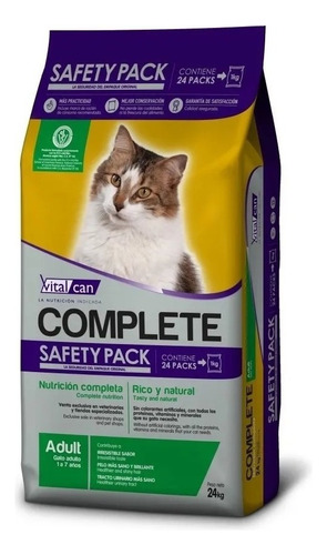 Alimento Gato Adulto Vitalcan Complete Safety Pack 24 X 1kg
