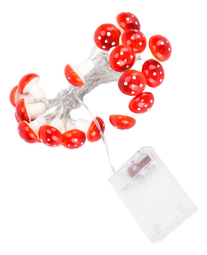 Cadena Led Muschroom Dedor De 7,2 Pies Y 20 Pulgadas, Roja,