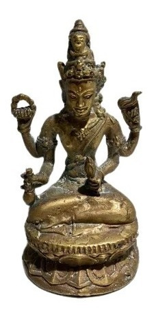 Antigua Figura Bronce Oriental Buda Original