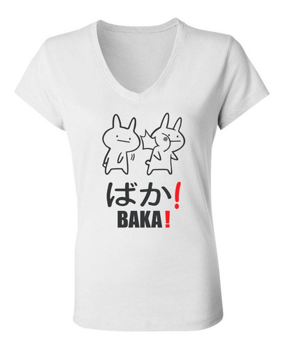 Remera Mujer Escote V - Baka! Japon Anime