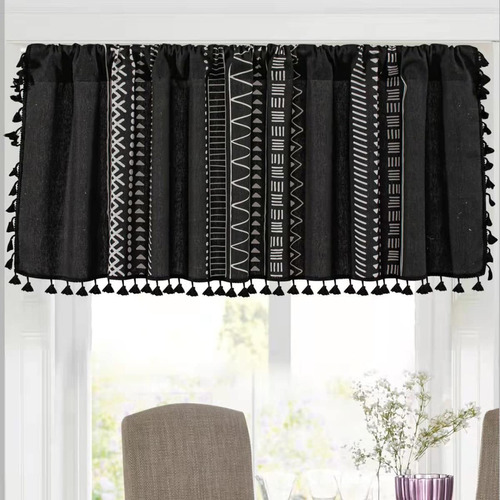 Rynghipy Cenefas De Cocina Estilo Bohemio Negro Para Ventana