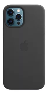 Funda Cuero Apple Leather Magsafe iPhone 12 Promax-negro