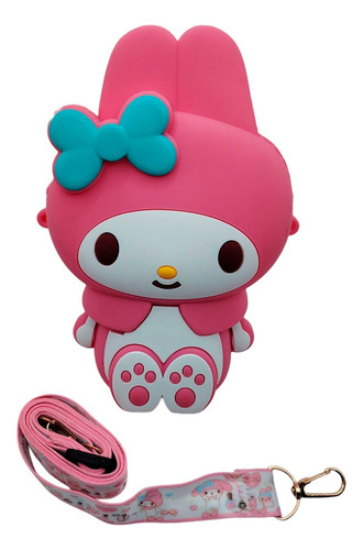 Bolsa De Silicón Hello Kitty Y Amigos Con Correa Y Cierre