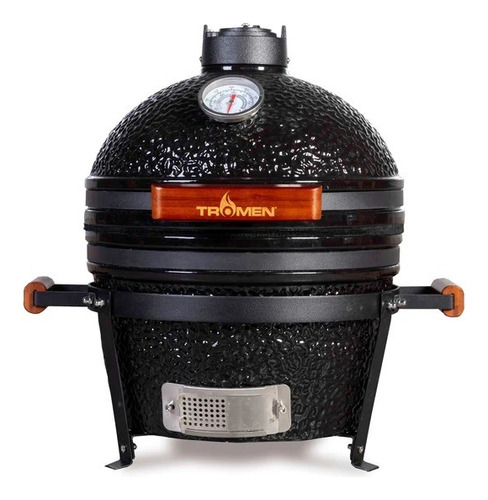 Tromen Parrilla Kamado Ahumador Cerámico Puma Mini Negro