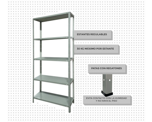Estanterias Metal Galvanizadas 2mts .5 Estantes Regatones