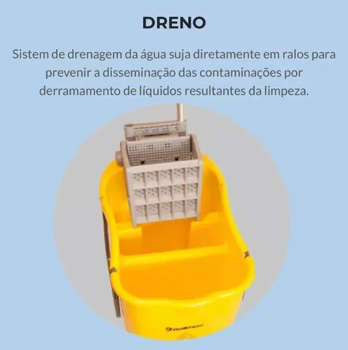 Balde Júnior Amarelo Com Espremedor - HD Distribuidora