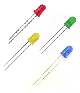 Kit 50 Led Sortido Vermelho Azul Amarelo Verde 5mm Difuso