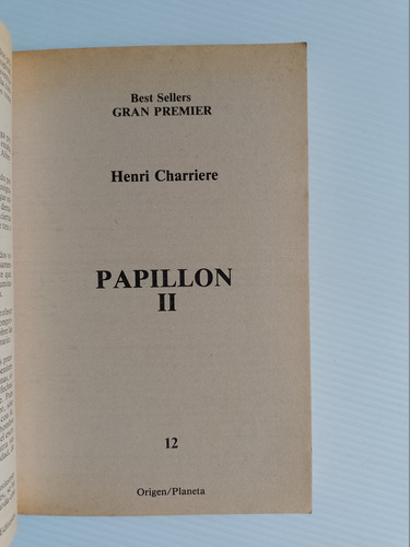 Papillón Vol 1 & 2 Henri Charriére 1985 Planeta Primera Edic (Usado)