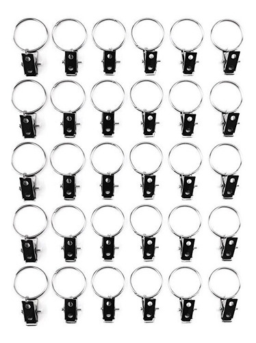 Yueton 30pcs Metal Agujero Doble Clip Cortina Con El Anillo