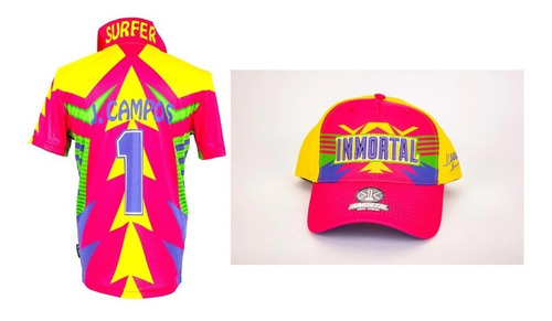 Imagen 2 de 8 de Conjunto Conmemorativo Jersey Y Gorra Jorge Campos Premium