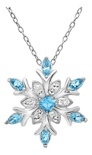 comprar Collar Colgante De Copo De Nieve De Plata Esterlina Azul Y B