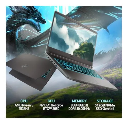 Portatil Gamer Msi Thin A15 , 15.6,8gbram,ryzen, Coolerboost