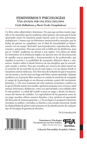 Feminismos y Psicologías: una apuesta por una ética inclusiva, de Carla Delladonna, Rocío Uceda. Editorial Topía, tapa blanda en español, 2022