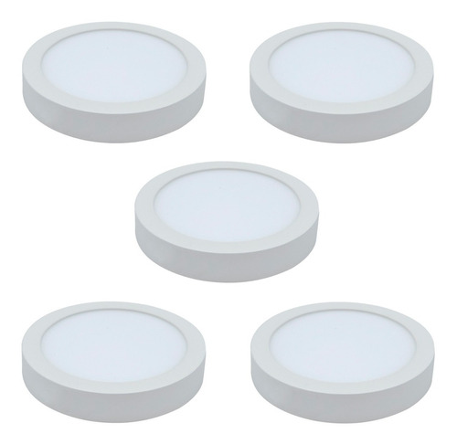 Pack 5 Foco Sobrepuesto Led Modelo Verona 12w Bisel / Hb Led