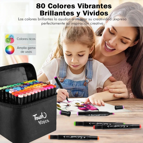 80 Colors Double Punta Pincel Plumon