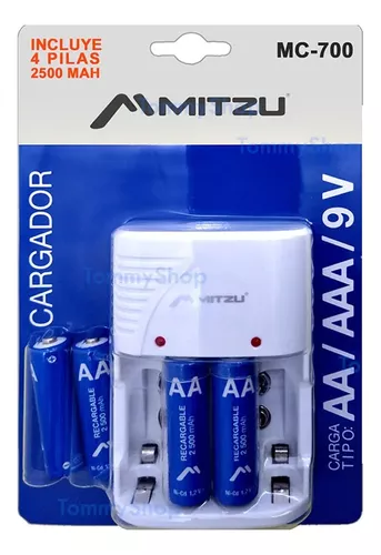 Kit Cargador USB + Pilas Recargables AA y AAA