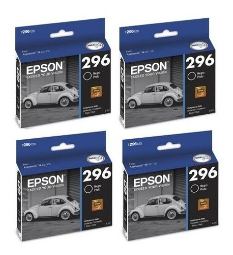 Kit 4 Cartuchos Epson Preto 296 Xp 231 Xp 431 Xp231 Xp431